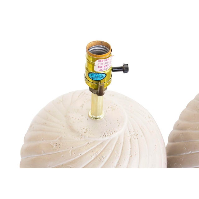 1980s Sand Swirl Ceramic Table Lamps For Sale - Image 9 of 10