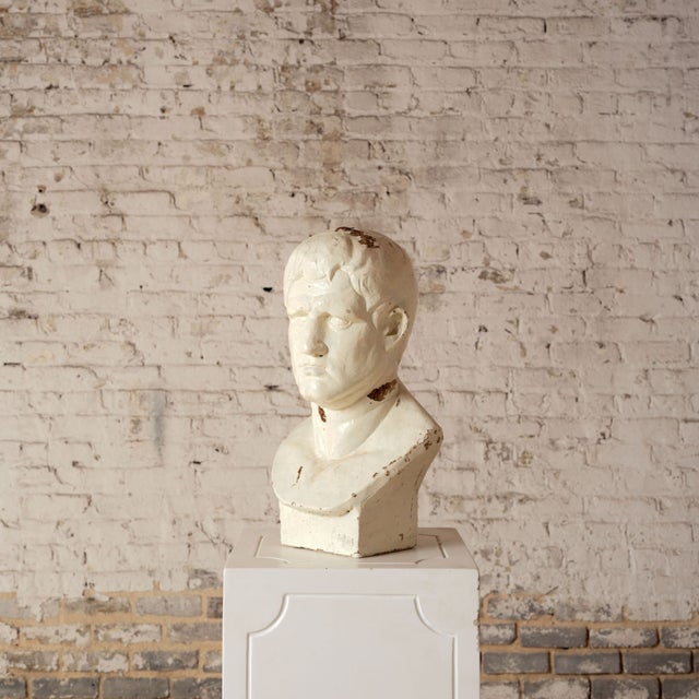 French 20th Century French Male Plaster Bust For Sale - Image 3 of 4