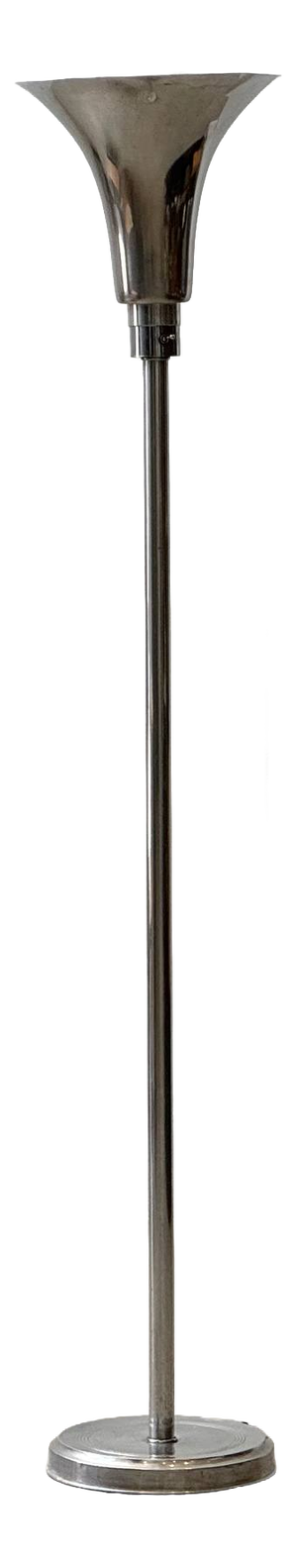 Art Deco Floor Lamp in Chrome-Plated Metal, 1930s