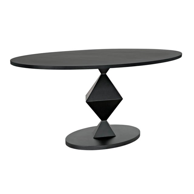 NOIR Katana Oval Dining Table, Black Metal Chairish