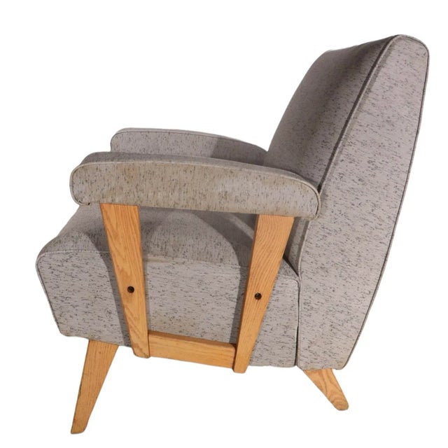 Mid Century Lounge Club Chair in Original Textured Vinyl Upholstery For Sale - Image 4 of 10