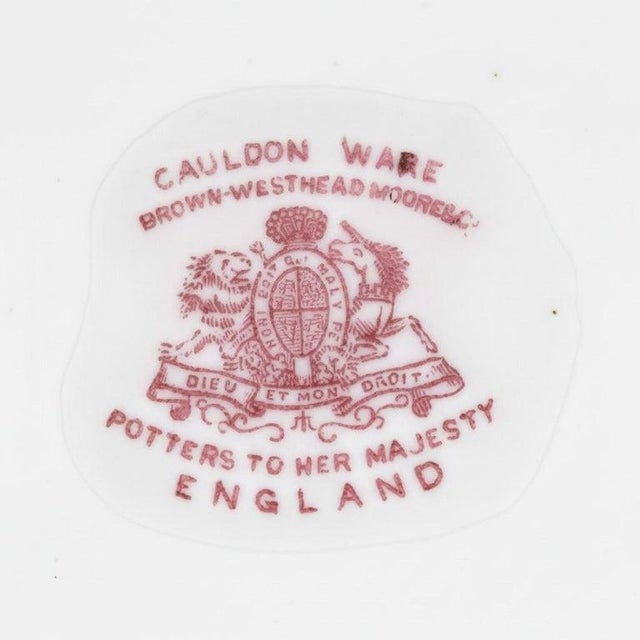 14 English Cauldon Ware Floral & Gilt Porcelain Dinner Plates C1920 For Sale - Image 6 of 6
