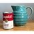 Vintage Aqua Ribbed Ceramic Pitcher For Sale - Image 12 of 12