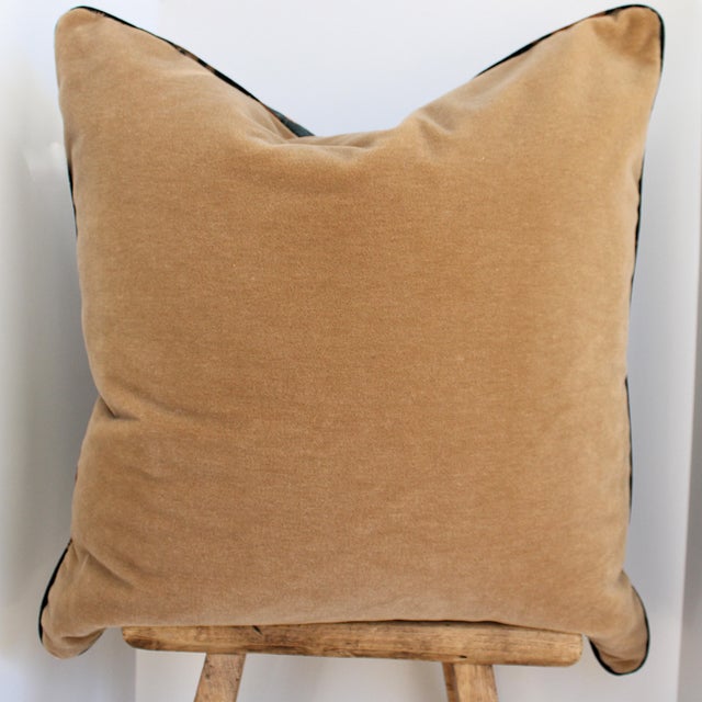 Scalamandre Style Velvety Chenille Bird Chinoiserie Botanical Pillow 24"x 24"/Down Insert For Sale In Los Angeles - Image 6 of 6