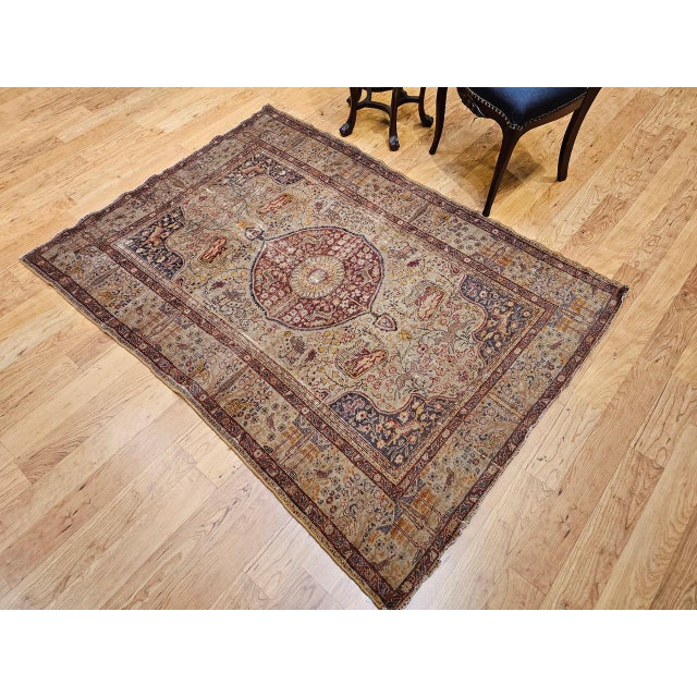 Turkish Antique Turkish Sivas Rug, Handwoven Wool, Garden Design, 19th Century, 4' x 6' For Sale - Image 3 of 16