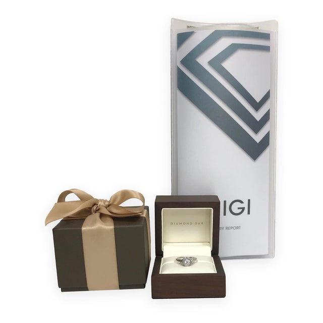 Antique Art Deco 14k White Gold Diamond Engagement Ring, Size 4.75 For Sale - Image 11 of 12