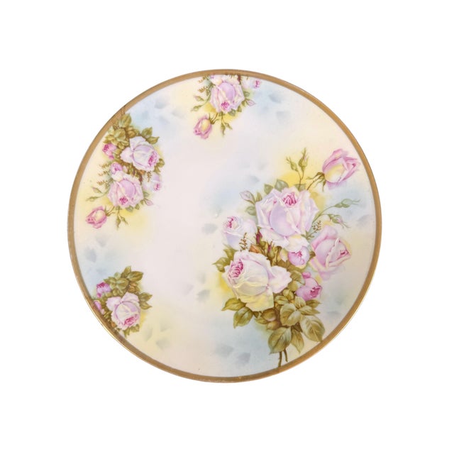 Hand-Painted Made in Prussia, Austria, Japan Floral Porcelain Plate Mixed Collection For Sale In Salt Lake City - Image 6 of 15