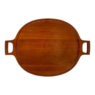 Vintage Large Danish Dansk Teak Tray With Handles Jens Quistgaard For Sale
