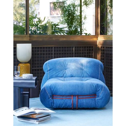 Soriana Denim Armchair by Afra & Tobia Scarpa for Cassina For Sale - Image 16 of 18