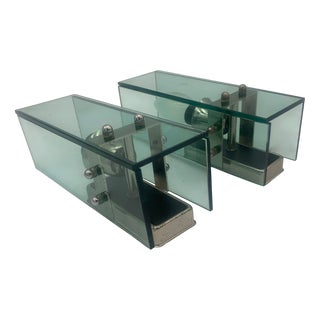 Glass Wall Lamps from Veca, Italy, 1970s, Set of 2 For Sale