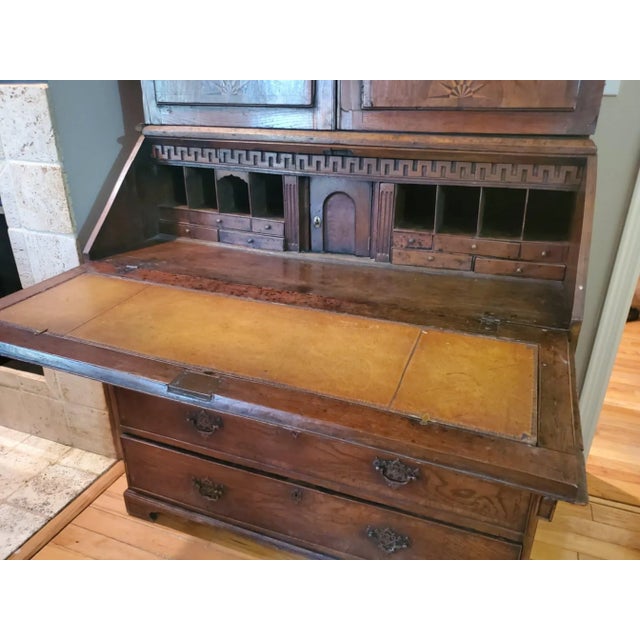 Wood Antique Bookcase/ Antique Desk/ 1800's Large Bookcase For Sale - Image 7 of 8