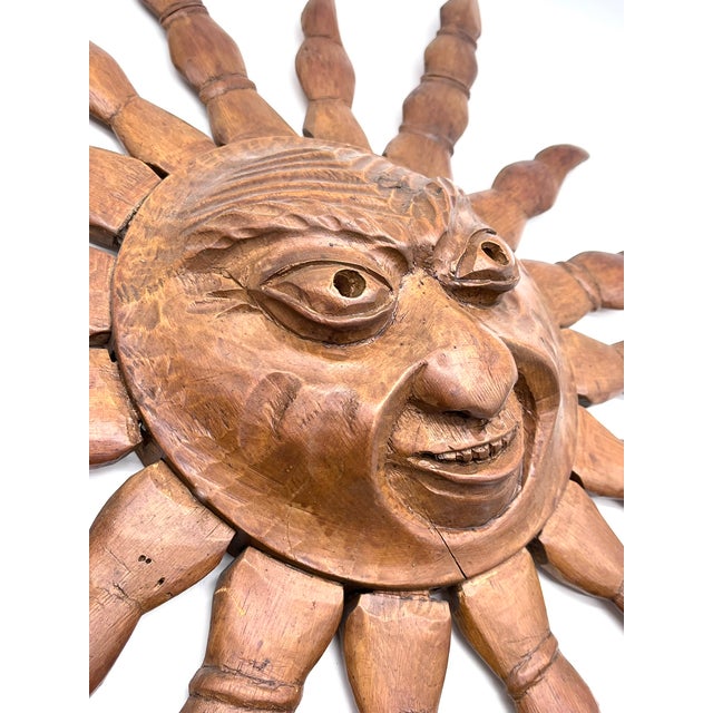 Mid-Century Sun Face Wall Mask from Hermann Reichegger, South Tyrol, 1950s For Sale - Image 12 of 14