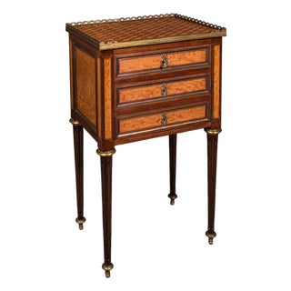 Antique Nightstand, French Walnut, Bedside Drawers, Louis XVI Revival, Victorian For Sale