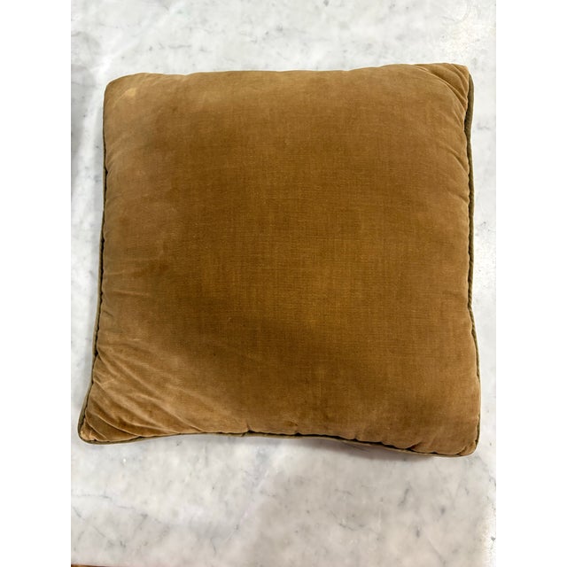 Vintage Signed Bargello Needlepoint Flame-Stitched Pillow, Handmade of Wool & Velvet - 15” X 15” Mid Century Modern, Boho Chic & Cottage Core Decor For Sale - Image 4 of 6