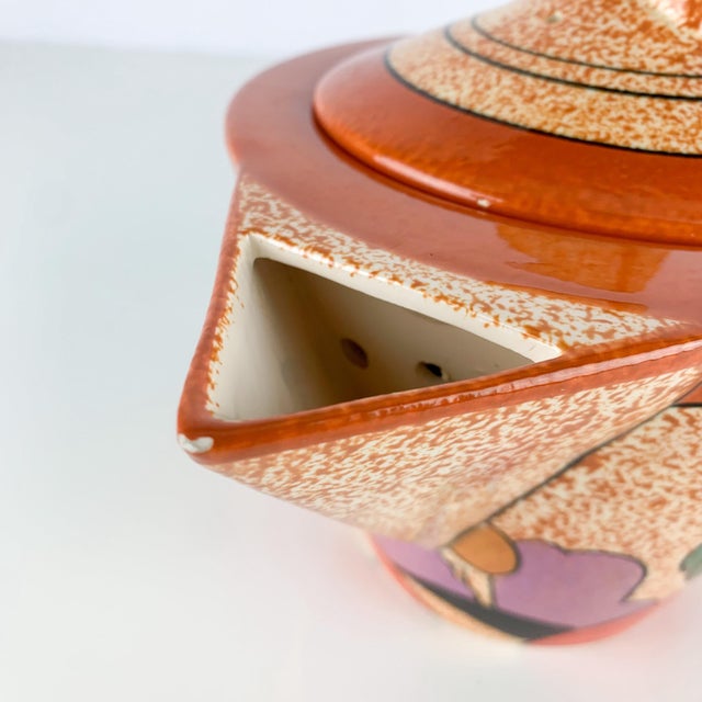 Vintage Art Deco Pottery Clarice Cliff Mma 1993 Autumn Trees Teapot Hand Painted For Sale - Image 12 of 12