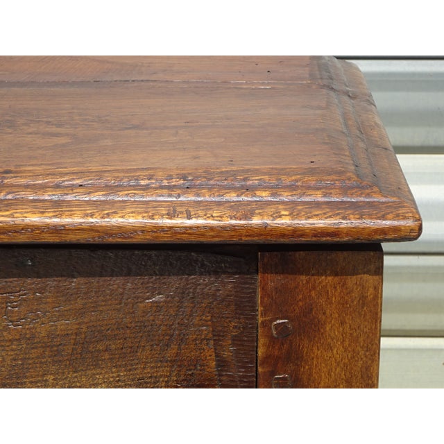 Wood Antique Louis XIII Style Oak Storage Bench For Sale - Image 7 of 18