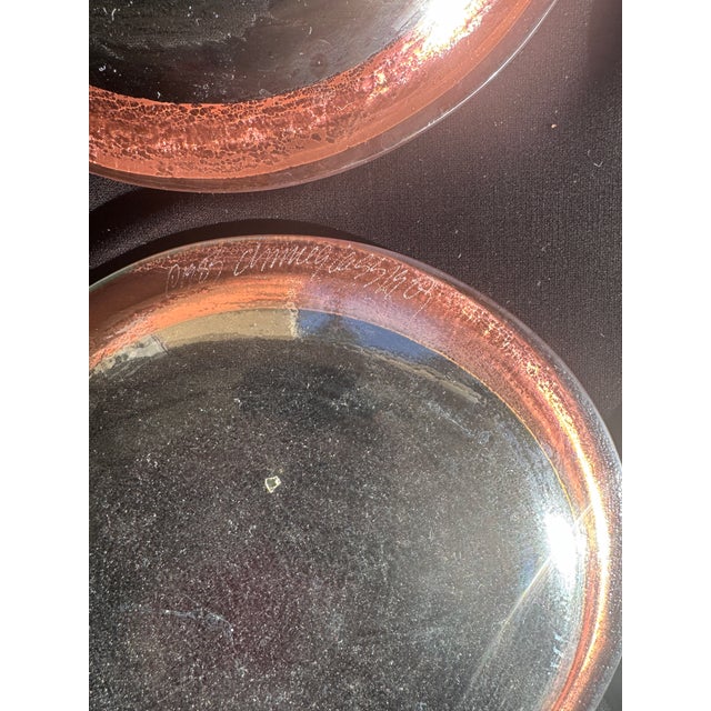 Vintage Annieglass Roman Antique Appetizer Plates – 24k Gold Rim – Signed 1980s (Set of 4) For Sale - Image 4 of 7