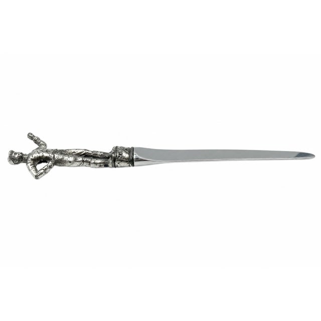 Vintage the 21 Club Nyc Restaurant Letter Opener Equestrian Jockey For Sale - Image 4 of 8