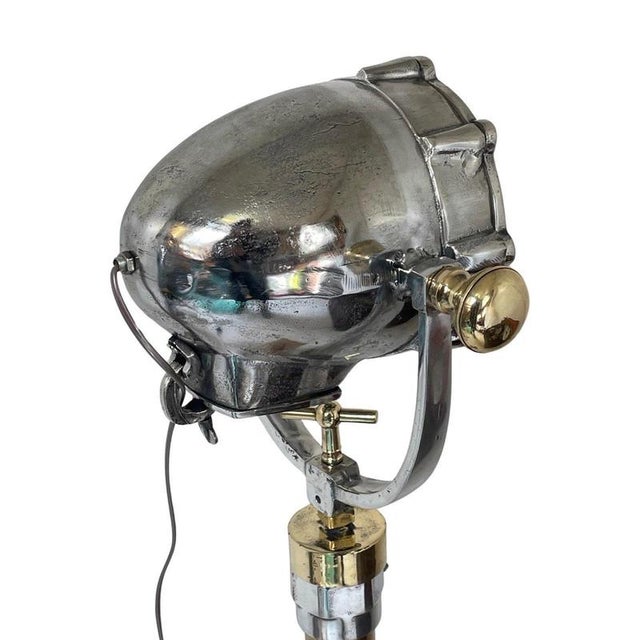 Antique Naval Searchlight with Brass Base For Sale - Image 5 of 9