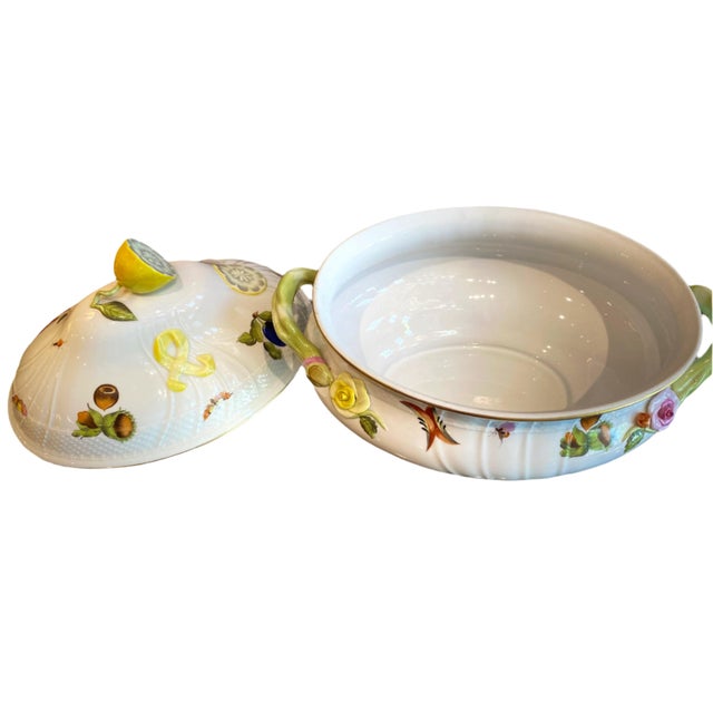 Mid-Century Modern Late 20th Century Herend Queen Victoria Green Soup Tureen For Sale - Image 3 of 3