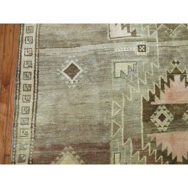 Mid 20th Century Tribal Mid 20th Century Turkish Rug, 6'9'' X 12'2'' For Sale - Image 5 of 6