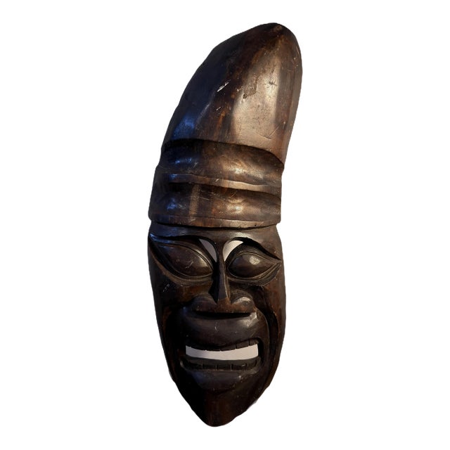 Large Lightweight Hand-Carved Tribal Mask 23" Tall For Sale