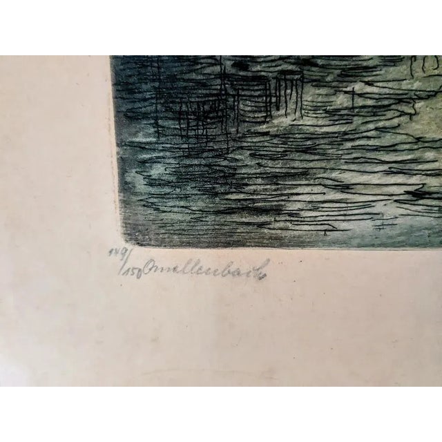 Harold Liebmann, Little Brook, Original Hand Painted Etching, 1920s For Sale - Image 4 of 5