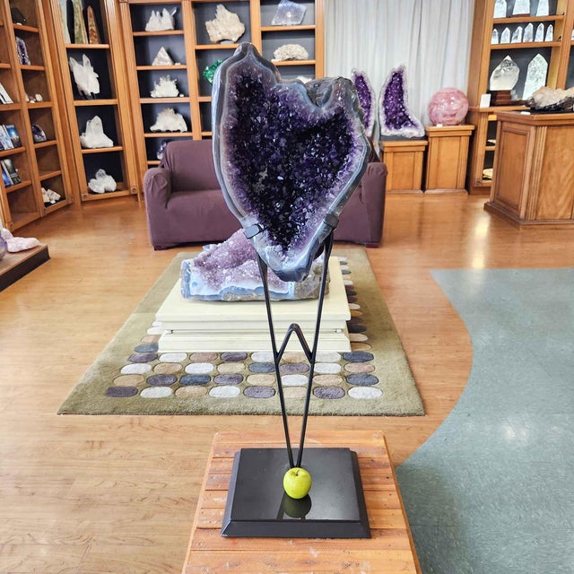 Amethyst Cluster on Stand, 69 Pounds, 48 Inches (#H0374 Uruguay) For Sale - Image 12 of 14