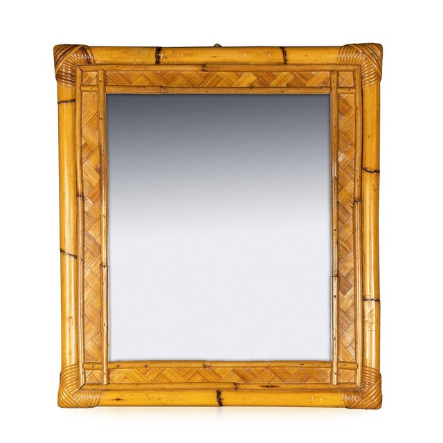 20th Century French French Bamboo Mirror, 1970s For Sale - Image 9 of 9