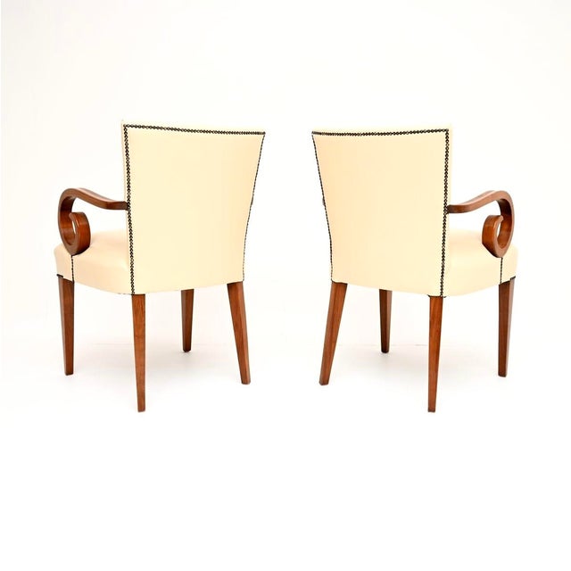 1930s Art Deco Walnut and Leather Armchairs, 1930, Set of 2 For Sale - Image 5 of 11