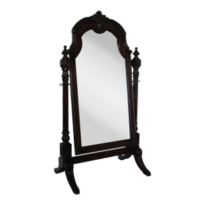 Massive & Stunning Bernhardt Victorian Bookmatched Mahogany Cheval Mirror