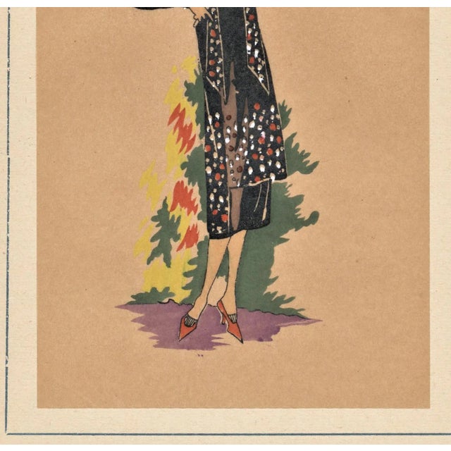 1920s Art Deco French Fashion Pochoir-1925 For Sale - Image 5 of 6