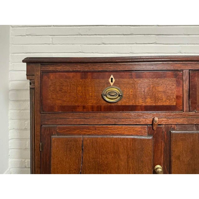 Brown Antique English Oak Welsh Dresser Cupboard Storage Cabinet For Sale - Image 8 of 18
