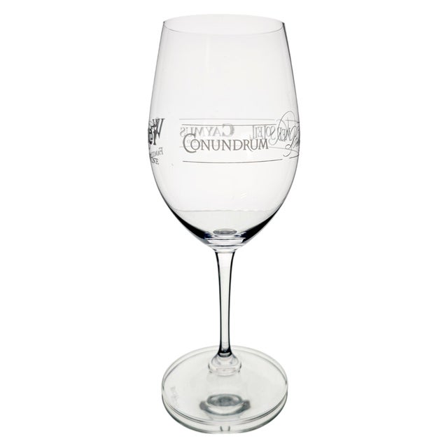 Glass Vintage Wagner Family Reidel Wine Glass Caymus Mer Soleil Conundrum Emmolo - Set 4 For Sale - Image 7 of 13