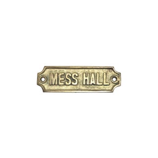 1940s Brass Mess Hall Plaque For Sale