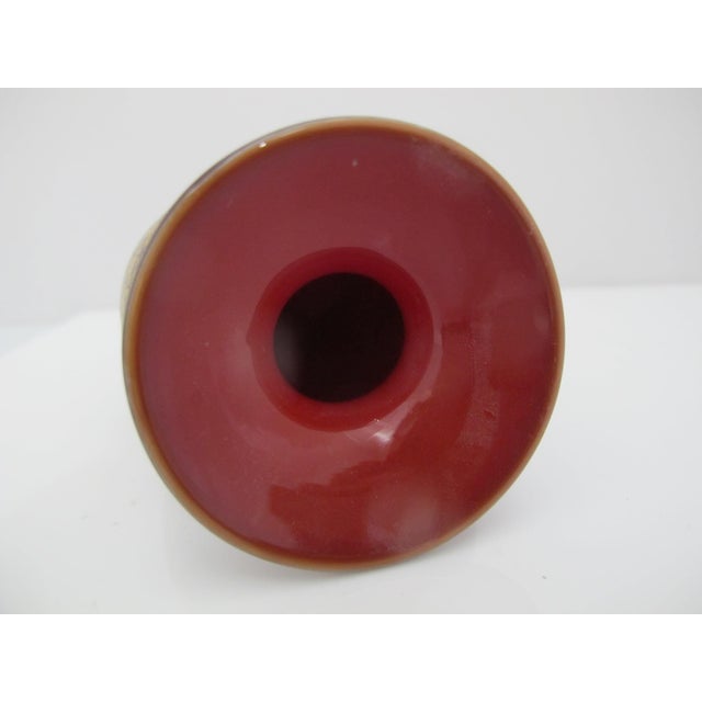 Red Michael Nourot Red Satin Series Gold Leaf Art Glass Vase MC 94 94 Pu For Sale - Image 8 of 10