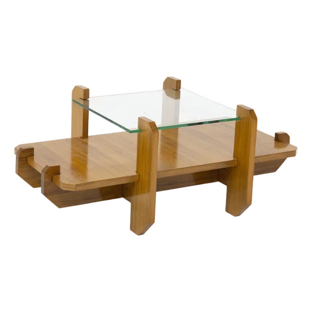 Italian Coffee Table with Glass Top by Vittorio Gregotti, 1960 For Sale