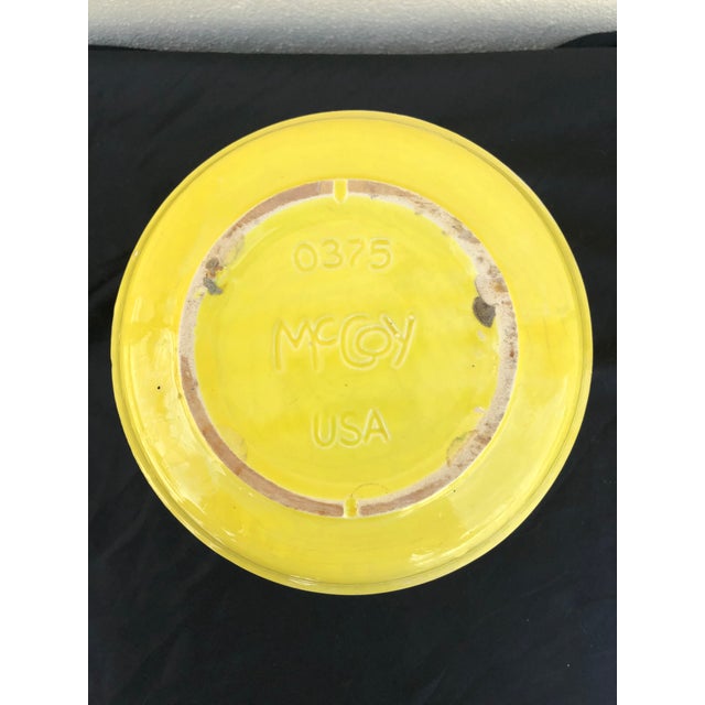 Vintage Mid-Century McCoy Yellow Bamboo Cache Pot Planter For Sale - Image 4 of 6