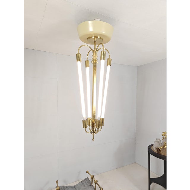 Gold Vintage Art Deco Chandelier from Kayser & Co., 1920s For Sale - Image 8 of 8