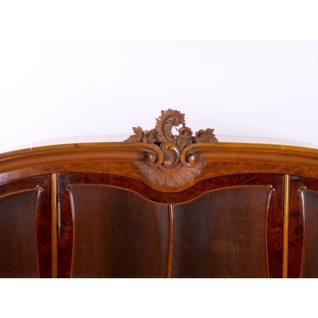 Baroque Exceptional & Large Two Part Dutch Baroque Walnut Vitrine / China Cabinet For Sale - Image 3 of 14