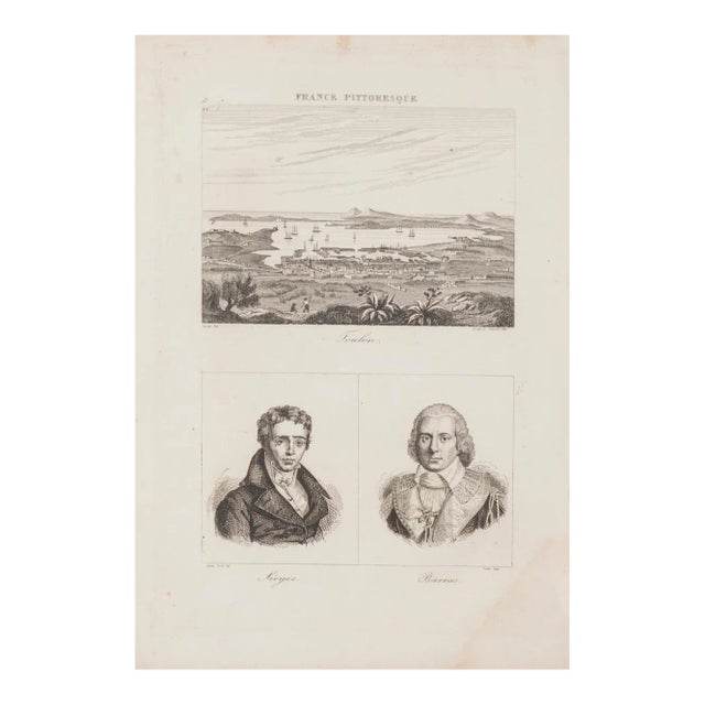 Portraits and Landscape - Lithograph - 19th-Century For Sale