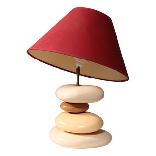 France Pebble Table Lamp by François Chatain, 1980s For Sale