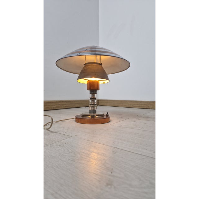 Mid-Century Modern Table Lamp in Copper and Aluminum from Philips, 1950s For Sale - Image 3 of 17