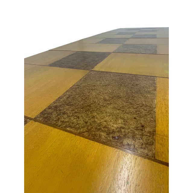 Herman Miller Sculptural Mid-Century Blonde Mahogany Dining Table by Herman Miller With Burlwood Patchwork Top & Leaves, 1940s For Sale - Image 4 of 18