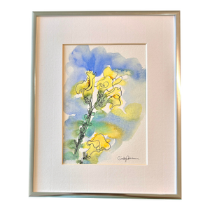 Original Watercolor Painting “Yellow Snapdragons” Ink and Wash