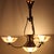 French Opalescent 3-Arm Chandelier in Brass and Glass from Petitot, 1930s For Sale - Image 3 of 16