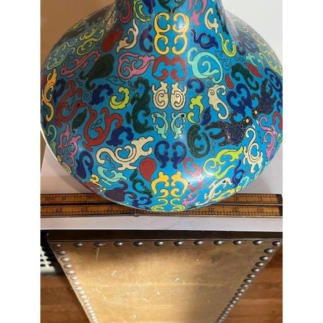 Vintage Large Chinese Cloisonne Goose Censer Bird Sculpture Vessel Qianlong Mark For Sale - Image 10 of 12