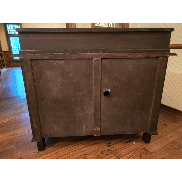 English Gothic Revival Hand-Carved Walnut Sideboard, Original Brass Hardware, 19th Century For Sale - Image 16 of 18