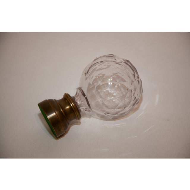 Victorian Late 19th Century Clear Glass Newel Post Bronze Stand For Sale - Image 3 of 6