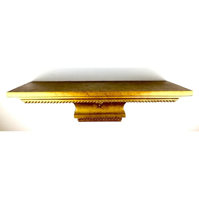 1980s Gold Painted Traditional Wall Mounted Shelf For Sale - Image 5 of 11